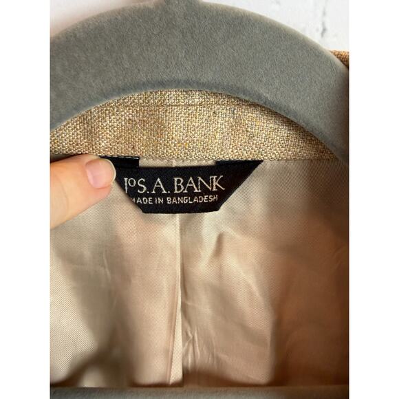 JOS. A. BANK beige 100% silk mens jacket blazer 44L - Picture 3 of 13